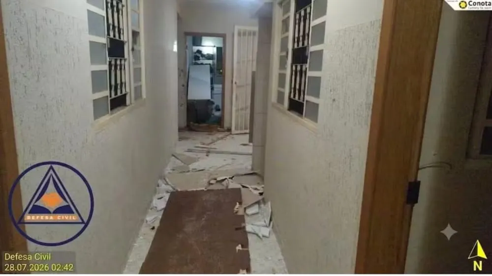 Estragos em prédio onde vazamento de gás causou explosão no DF — Foto: Defesa Civil/Reprodução