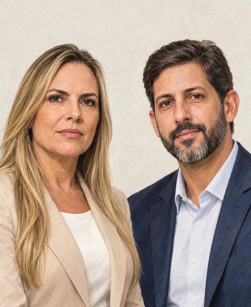 Celina Leão e Leandro Grass. Imagem gerada por IA